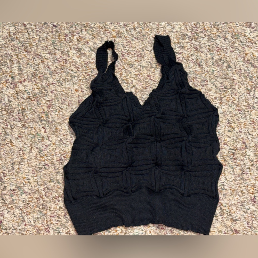 Women's‎ size large Black Knit Top, crop top, shirt